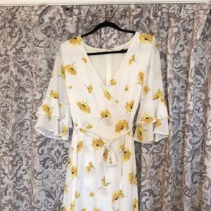 Chelsea 28 White Yellow Floral Dress, Gorgeous High Low Dress From Nordstrom